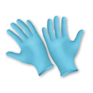 Blue Nitrile Disposable Gloves, Powder-Free Textured, 4 mil Latex-Free, Large, Box of 100