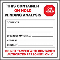 Waste-Pending Analysis Label